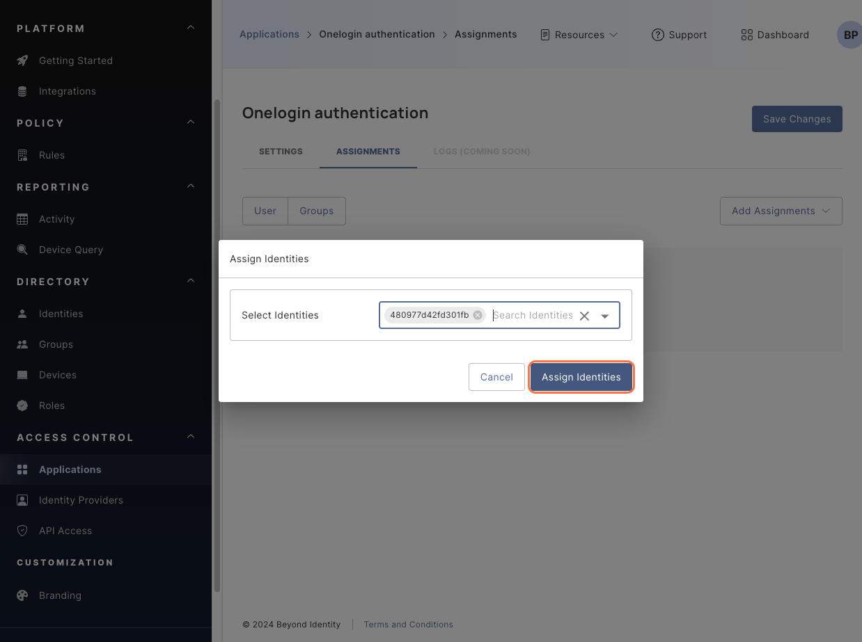 Beyond Identity platform page