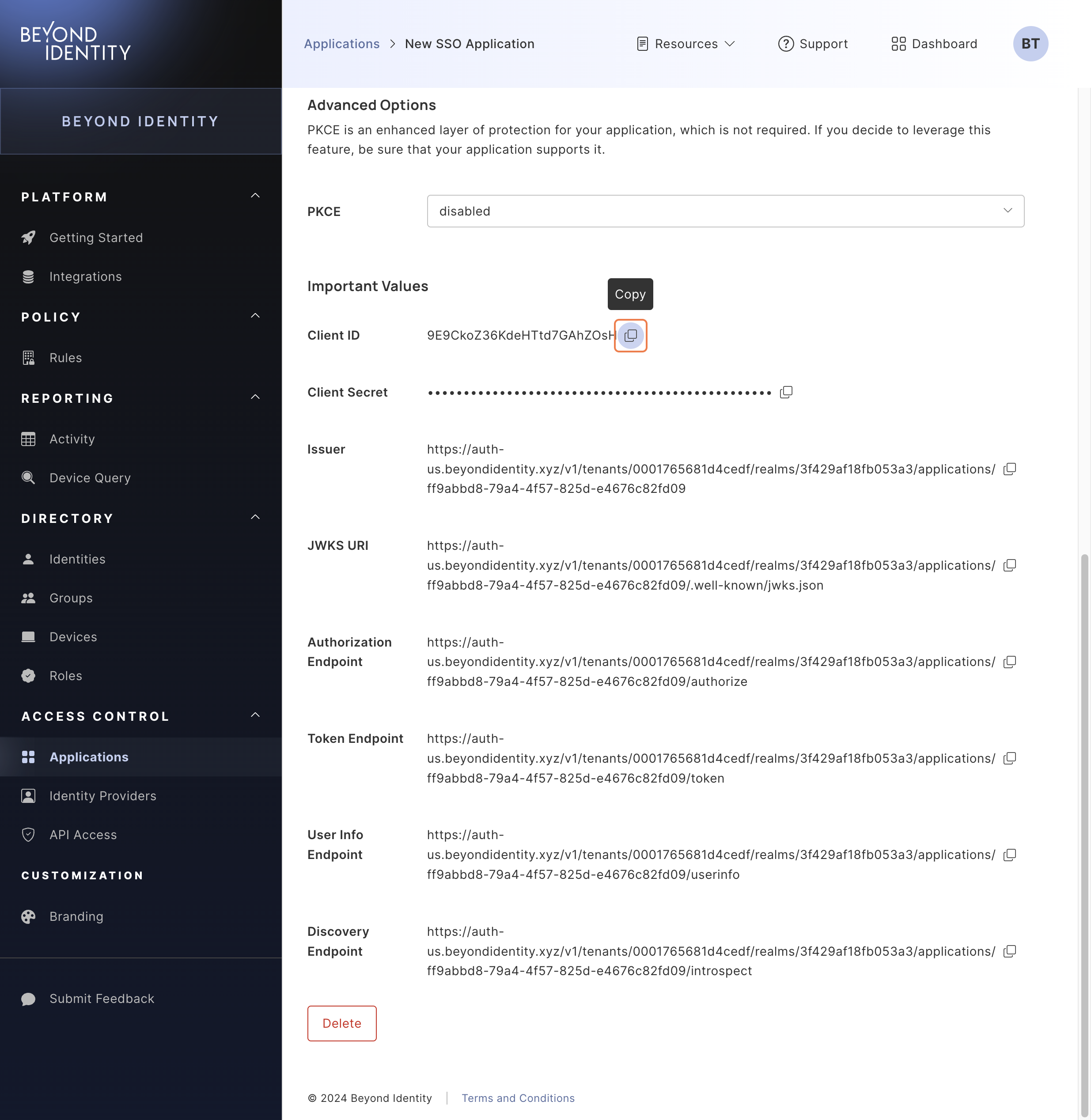 Beyond Identity platform page