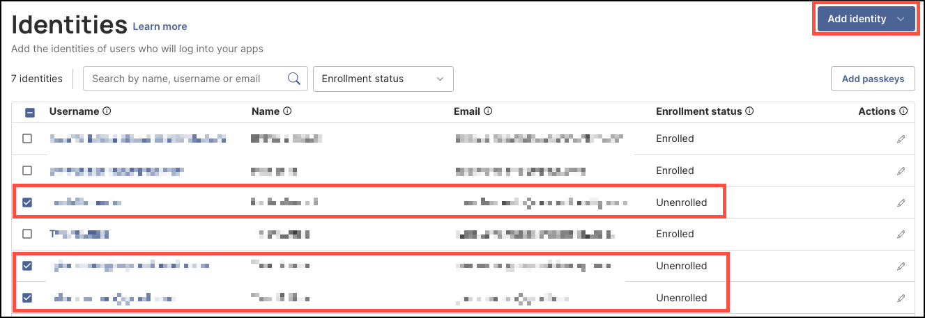 Identities Bulk Enroll