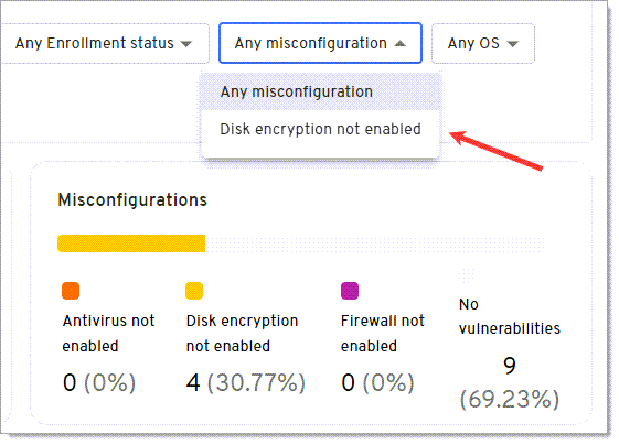 Misconfiguration filters