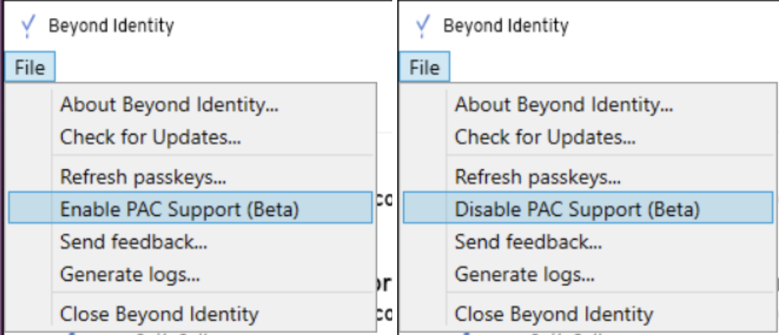 Windows proxy end user visibility toggle