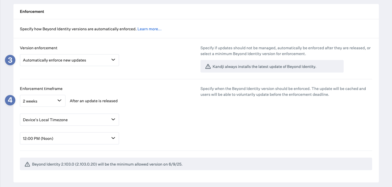 Version Enforcement